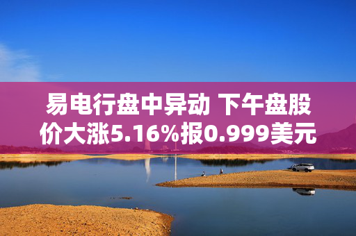 易电行盘中异动 下午盘股价大涨5.16%报0.999美元