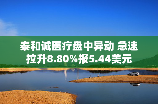 泰和诚医疗盘中异动 急速拉升8.80%报5.44美元