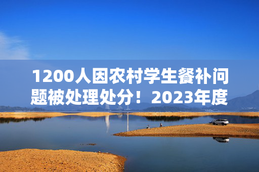 1200人因农村学生餐补问题被处理处分！2023年度审计整改报告发布