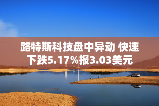 路特斯科技盘中异动 快速下跌5.17%报3.03美元