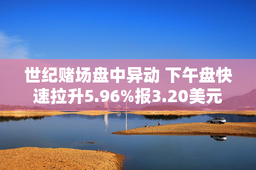 世纪赌场盘中异动 下午盘快速拉升5.96%报3.20美元